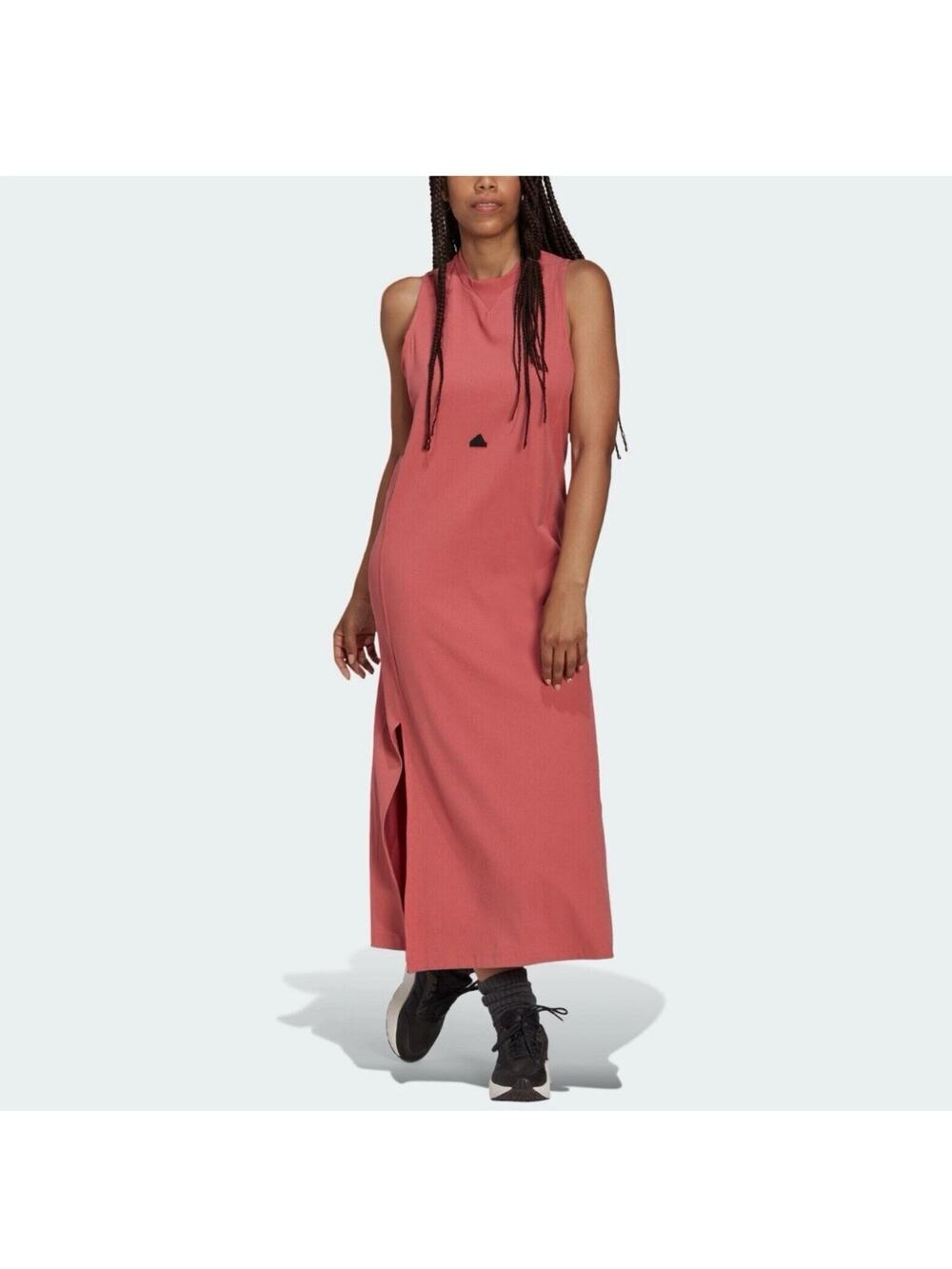 adidas Sleeveless Maxi Dress in Dusty Rose